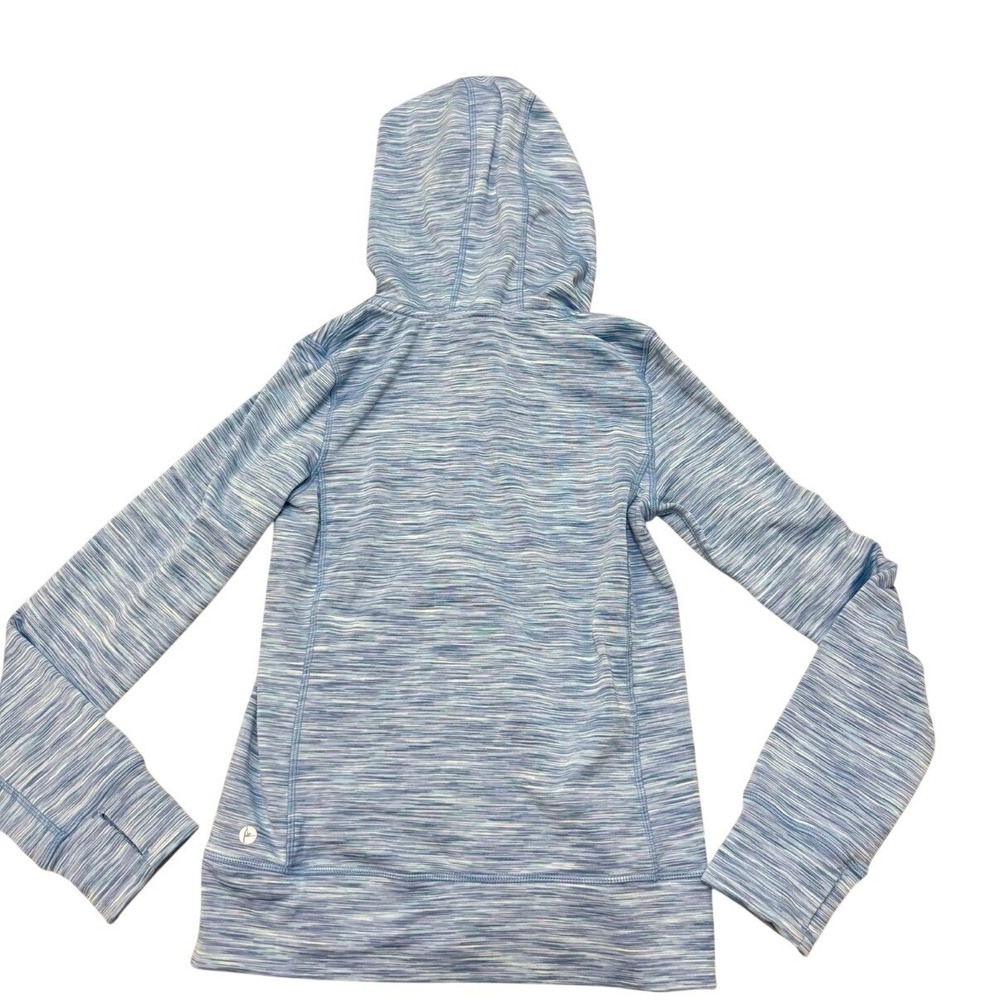 90 Degree By Reflex Girls Hooded Athletic Jacket Full Zip Blue Size L 12 - Picture 3 of 7